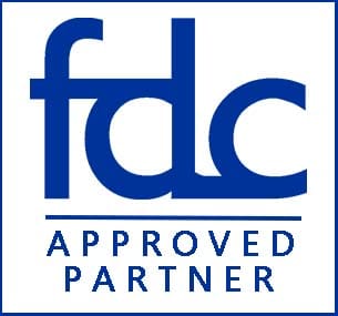 FDC Approved Partner Logo White Background with Border