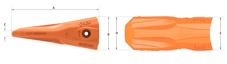 C REX Excavator tooth AE Duo View 72